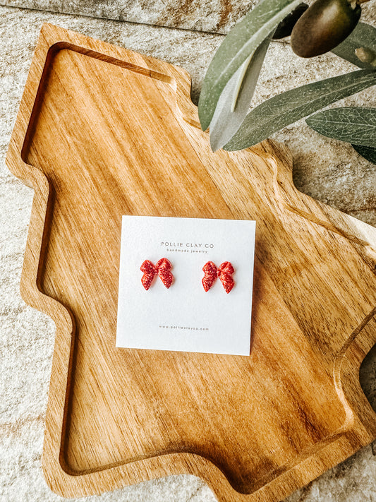 Red Bow Studs