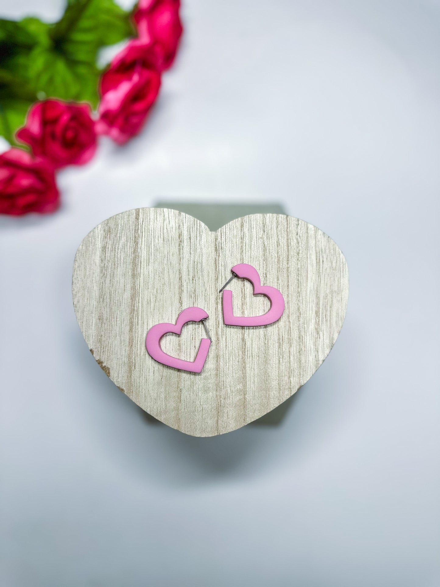 Polymer Clay Heart Hoops