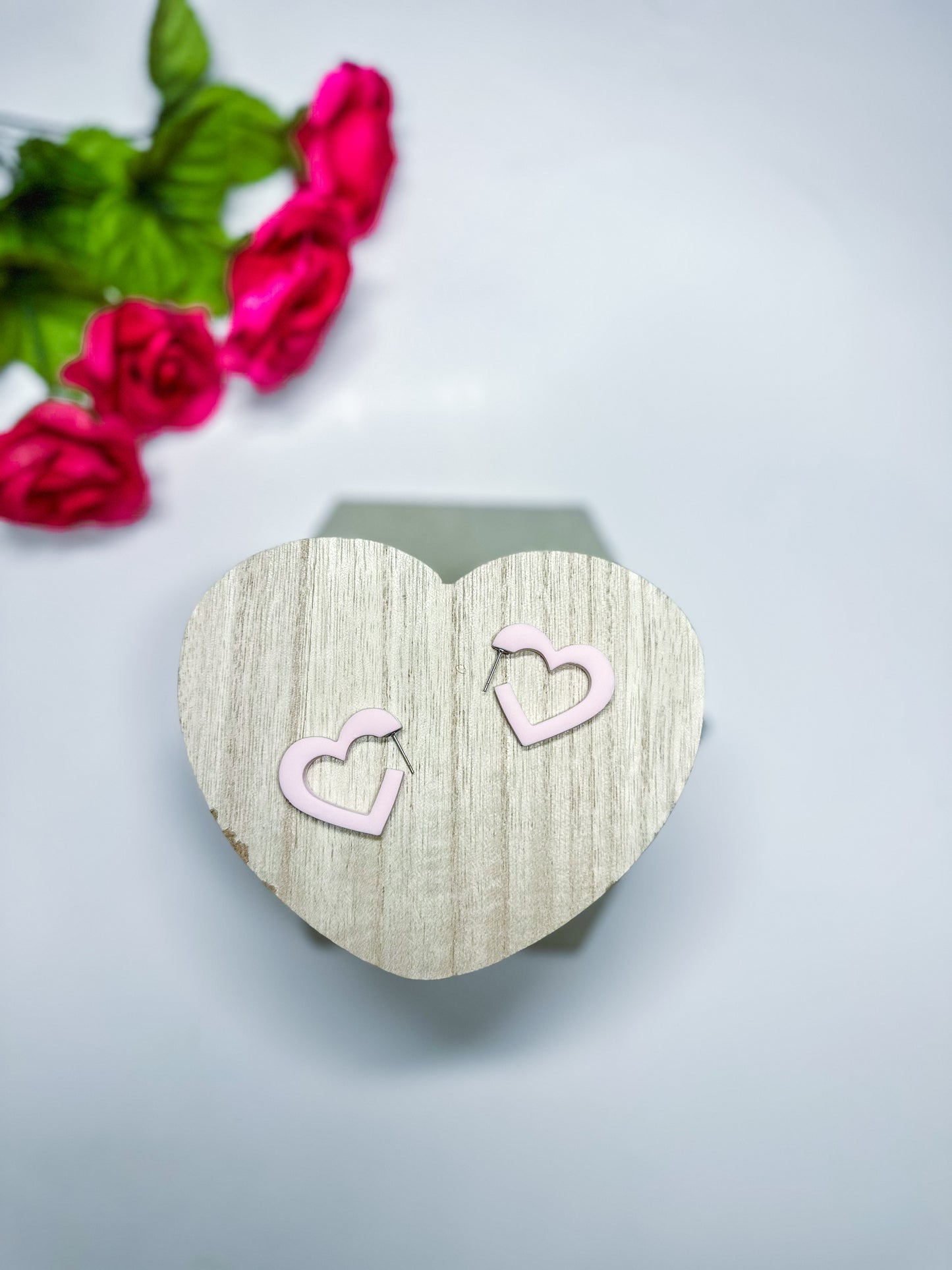 Polymer Clay Heart Hoops